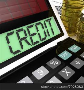 Credit Calculator Showing Financing Borrowing Or Loan