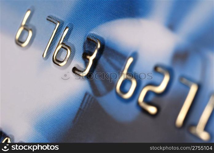 Credit card. A photo close up with the selected focus