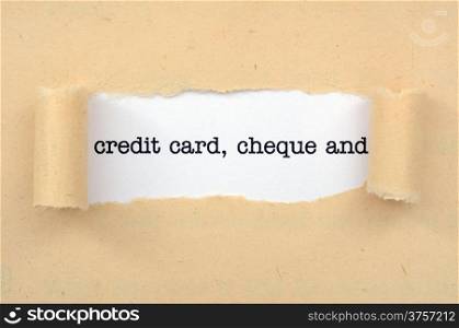 Credit card, cheque