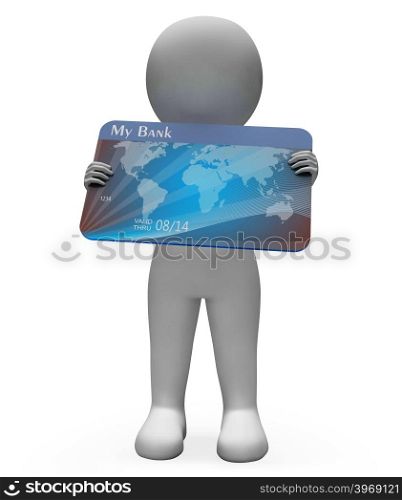 Credit Card Indicating Banking Poverty And Commerce 3d Rendering