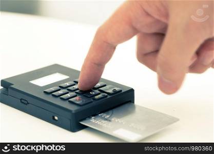 Credit card machine, payment for online shopping