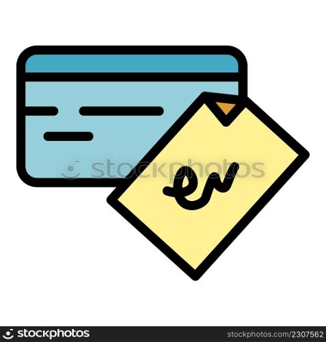 Credit card money icon. Outline credit card money vector icon color flat isolated. Credit card money icon color outline vector
