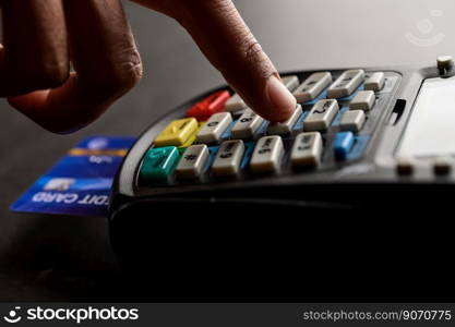 Credit card payment, buy and sell products   service,selective focus