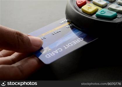 Credit card payment, buy and sell products & service,selective focus