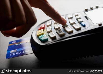Credit card payment, buy and sell products   service,selective focus