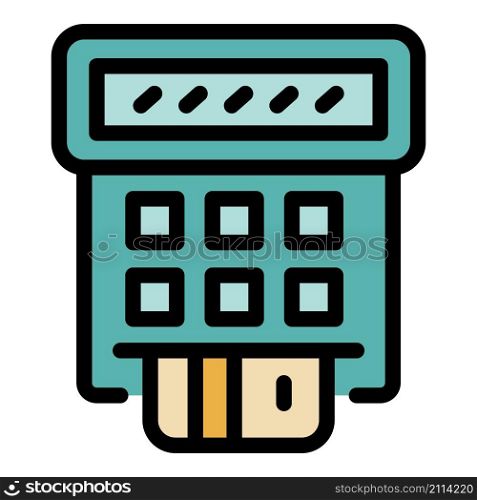 Credit card payment icon. Outline credit card payment vector icon color flat isolated. Credit card payment icon color outline vector