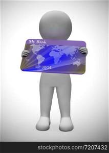 Credit card payments icon shows retail finance. Using plastic for purchases and shopping - 3d illustration