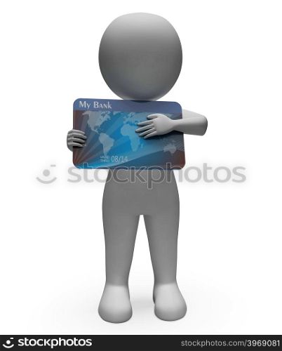Credit Card Showing Debt Problem And Plastic 3d Rendering