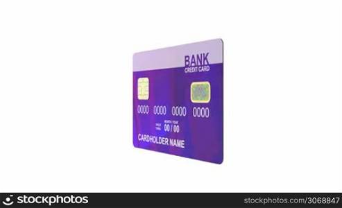 Credit card spin on white background
