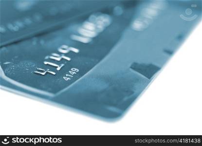 Credit cards isolated on the white background