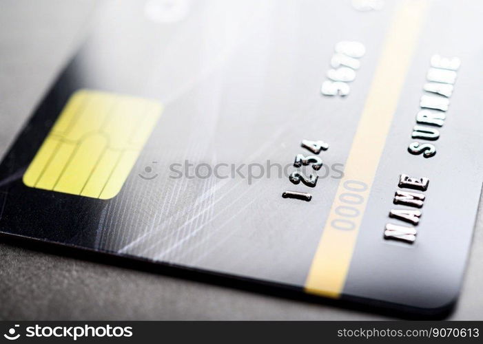 Credit cards that are stacked on the floor,selective focus