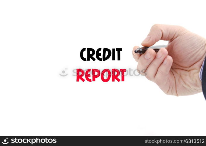 Credit report text concept isolated over white background