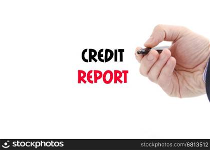 Credit report text concept isolated over white background