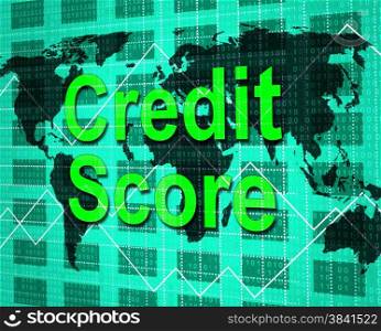 Credit Score Showing Debit Card And Paying