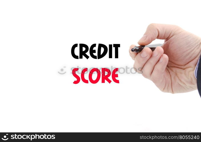 Credit score text concept isolated over white background