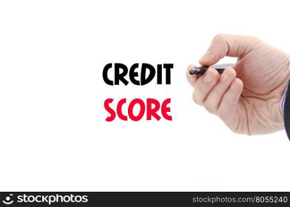 Credit score text concept isolated over white background