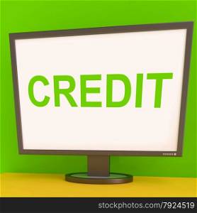Credit Screen Showing Finance Debt Or Loan For Purchasing