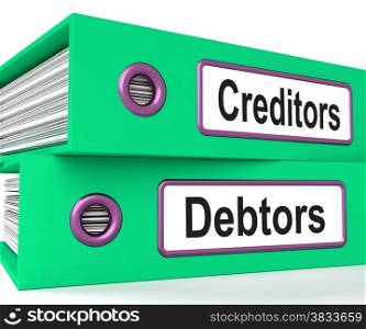 Creditors Debtors Files Shows Lending And Borrowing. Creditors Debtors Files Showing Lending And Borrowing