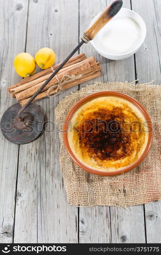 Creme Brulee is typical dessert for the land of Catalonia