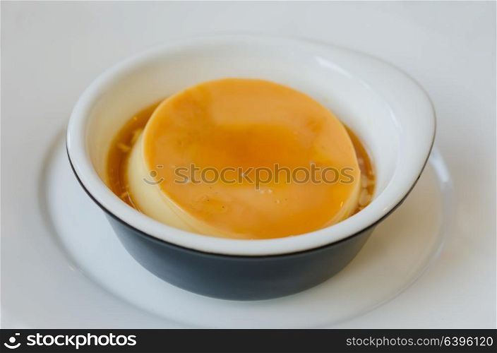 Creme caramel , Custard pudding flan in a bowl