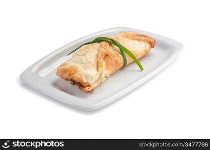 crepes stuffed isolated on a white background