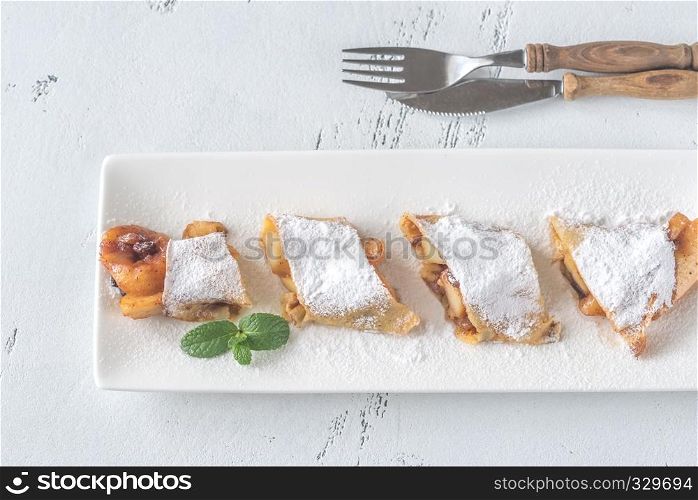 Crepes with apple slices