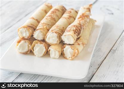 Crepes with cream cheese