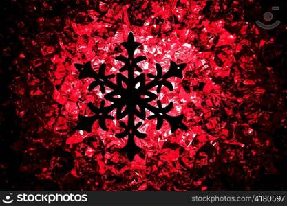 Crhistmas snowflake star symbol over red background
