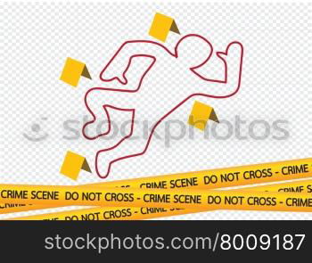 Crime scene danger tapes illustration