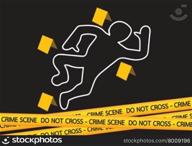 Crime scene danger tapes illustration