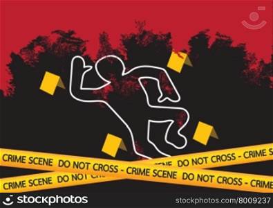 Crime scene danger tapes illustration