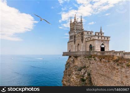 Crimea, Swallow Nest Castle summer sea view.. Crimea, Swallow Nest Castle summer sea view