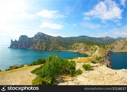 Crimean mountains and sea of summer morning