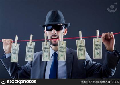 Criminal laundering dirty money