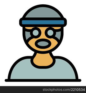 Criminal prison icon. Outline criminal prison vector icon color flat isolated. Criminal prison icon color outline vector