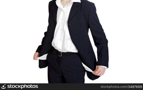 Crisis for the businessman on a over white background