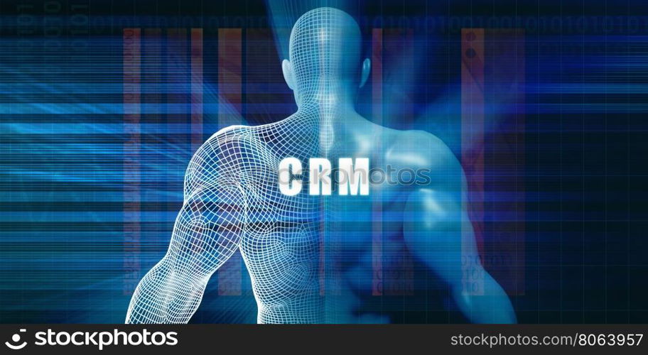 Crm as a Futuristic Concept Abstract Background. Crm