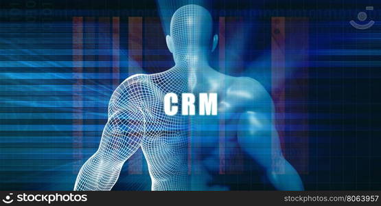 Crm as a Futuristic Concept Abstract Background. Crm