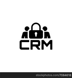 CRM Security Icon. Flat Design.. CRM Security Icon. Business and Finance. Isolated Illustration