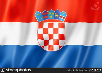 Croatia flag, three dimensional render, satin texture. Croatian flag