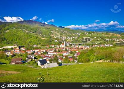 Croatian green region of Zagorje panoramic view, near Krapina