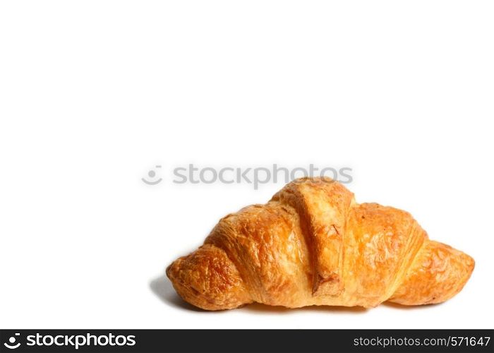 Croissant isolated on white background macro