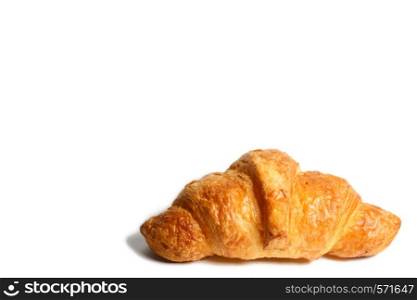 Croissant isolated on white background macro