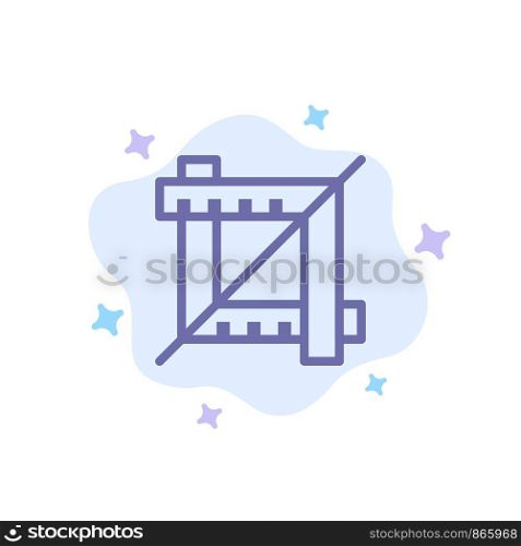 Crop, Design, Graphic Blue Icon on Abstract Cloud Background
