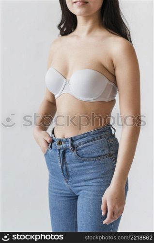crop female bra jeans
