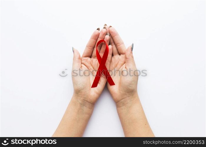 crop hands with myeloma symbol