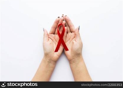 crop hands with myeloma symbol