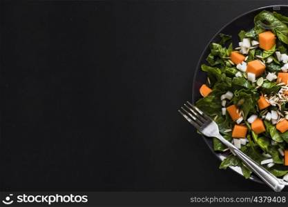 crop plate with savory salad