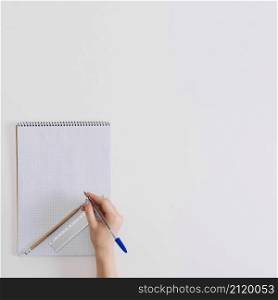 crop student blank notepad