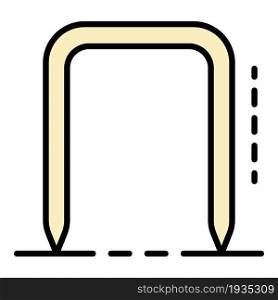 Croquet wicket icon. Outline croquet wicket vector icon color flat isolated. Croquet wicket icon color outline vector